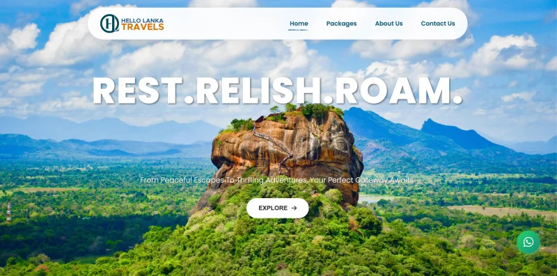 Hello Lanka Travels website homepage