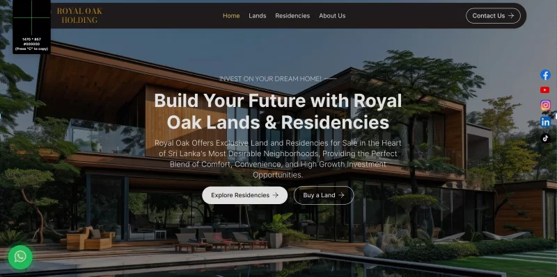 Royal Oak Holding real estate website homepage