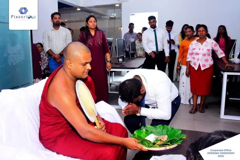 Traditional blessing ceremony inside the new corporate office