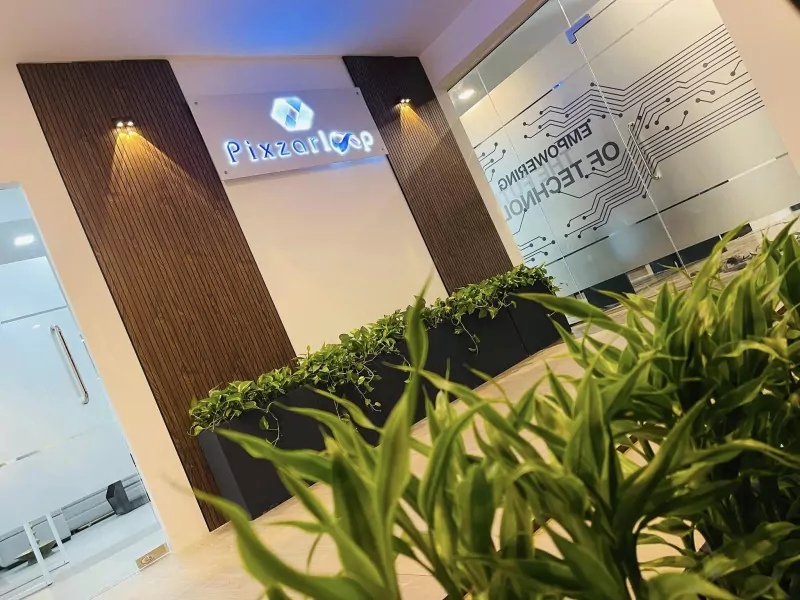 Pixzarloop reception area in the new corporate office