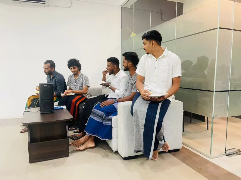 Team members at the Pixzarloop Sinhala Awurudu celebration